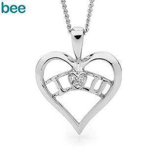 Bee Jewelry I Love U silver Collie blank, model 35453-CZ